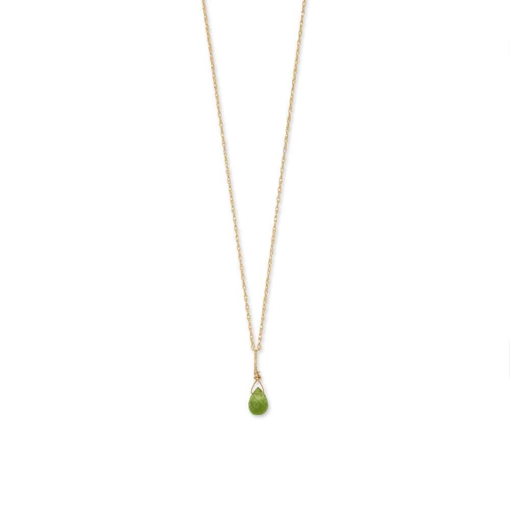 16" 14 Karat Gold Birthstone Necklace (-December)