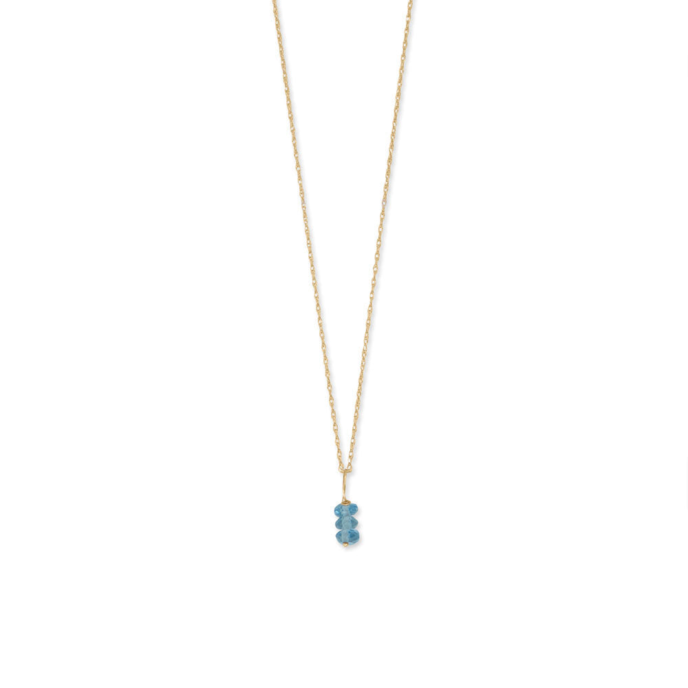 16" 14 Karat Gold Birthstone Necklace (-December)