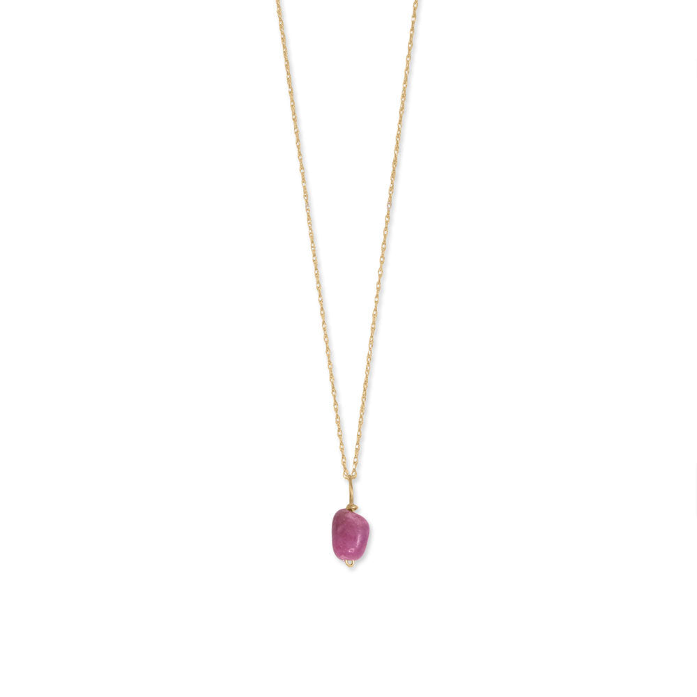 16" 14 Karat Gold Birthstone Necklace (-December)