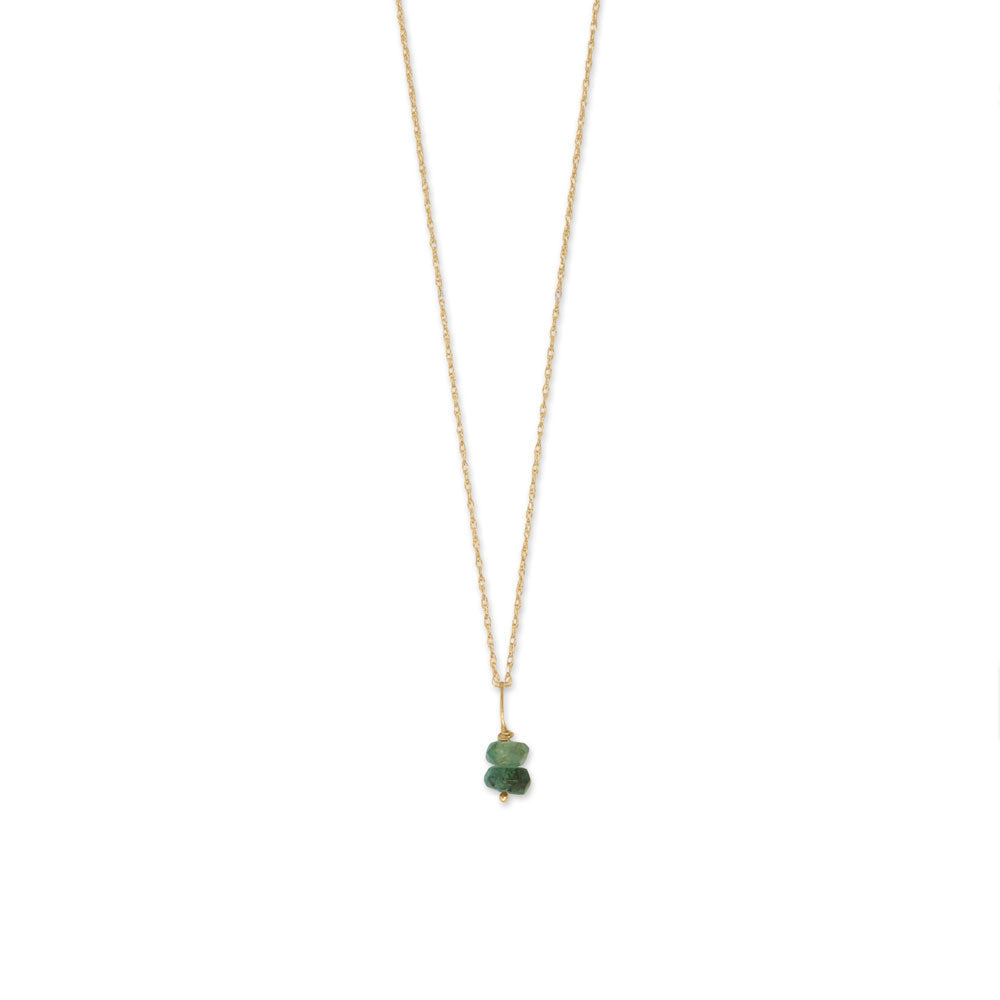 16" 14 Karat Gold Birthstone Necklace (-December)