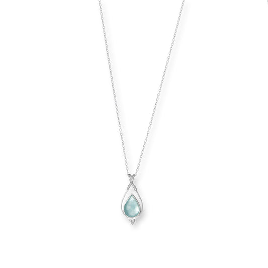 Eye-catching Pear and Aqua Roman Glass Necklace-Sparks and Gem