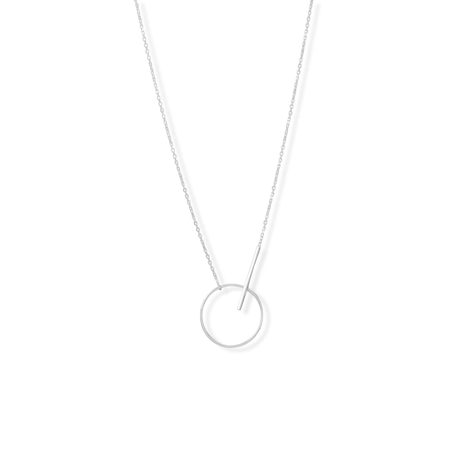 16" + 2" Circle with Bar Necklace-Sparks and Gem