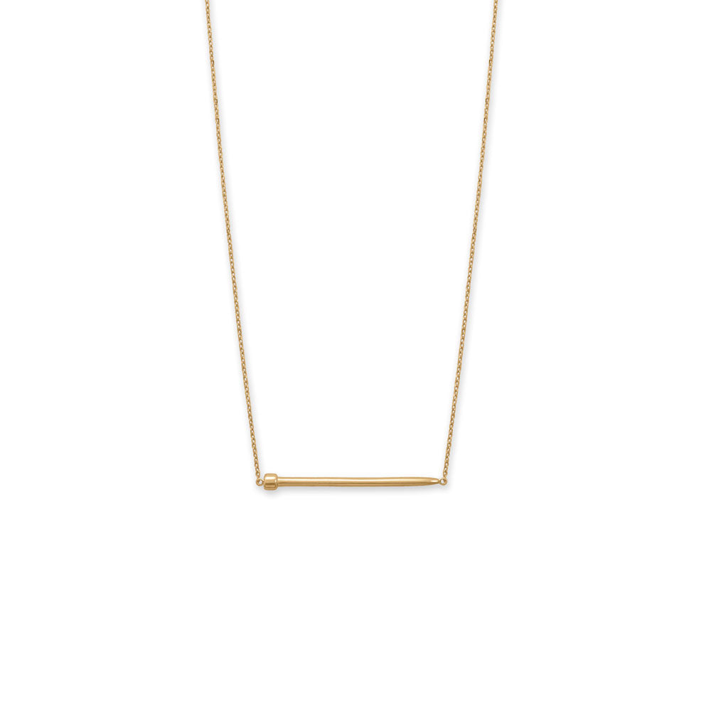 Adjustable, Yellow Gold Nail Necklace