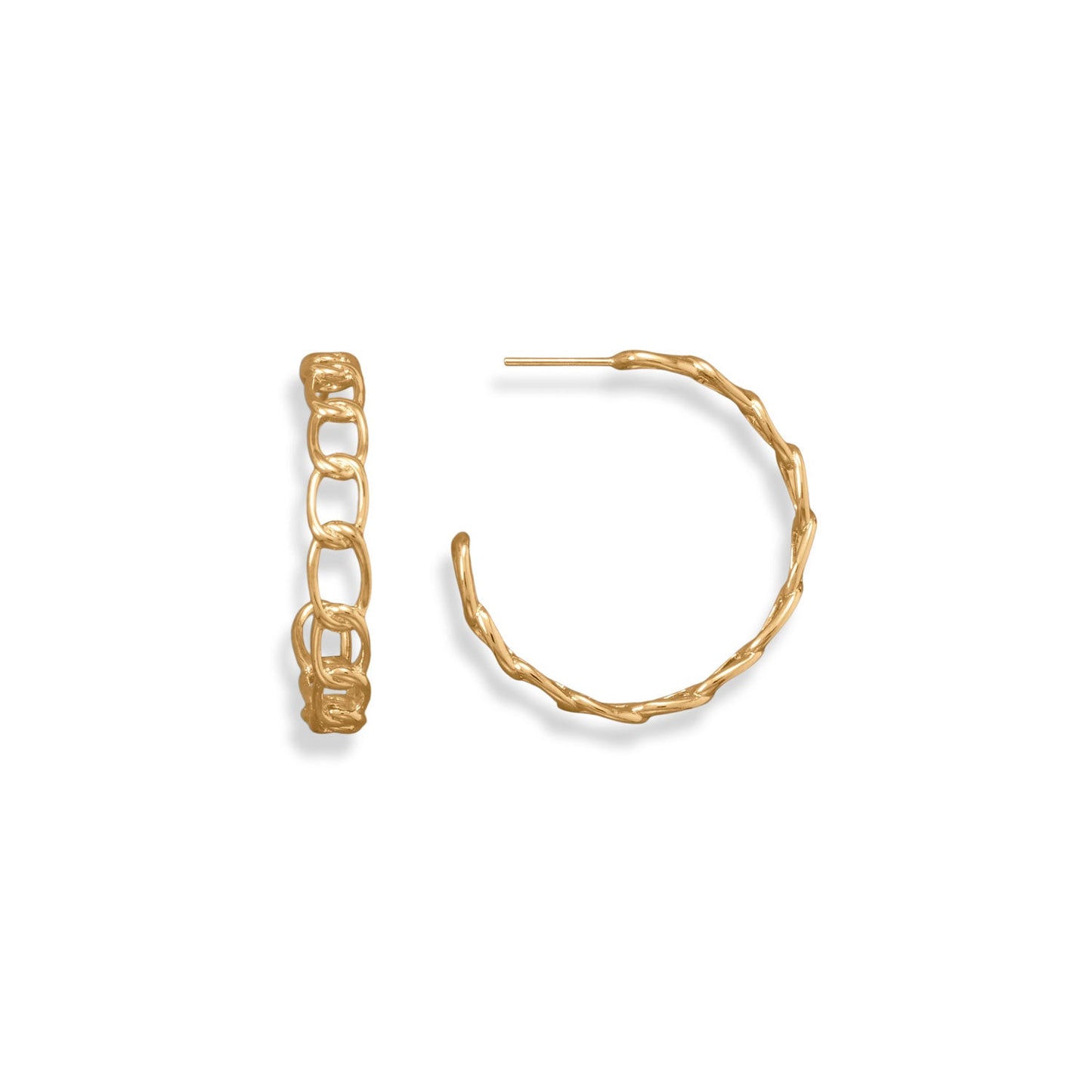 Curb Link 3/4 Gold Hoop Earrings - Sparks and Gem