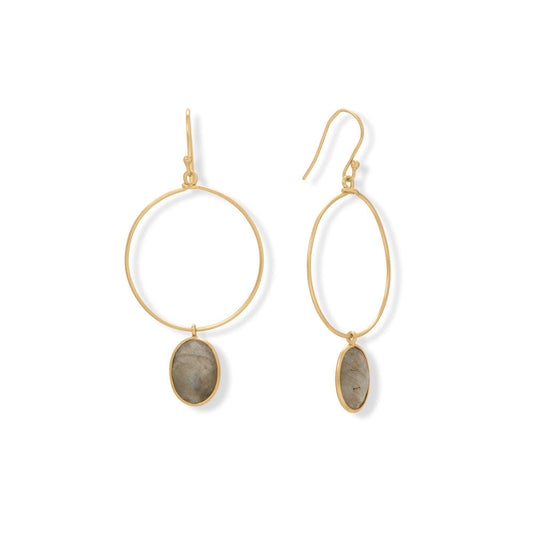 Open Circle Labradorite Earrings