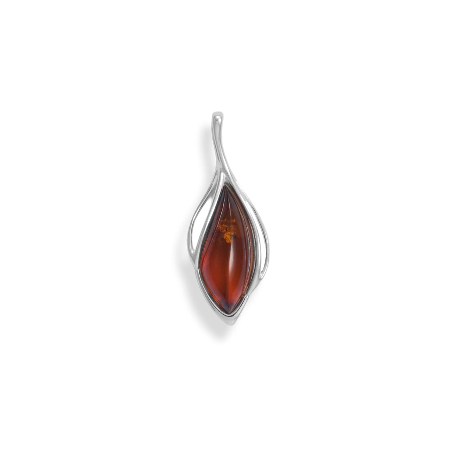 Polished Baltic Amber Cutout Slide Pendant