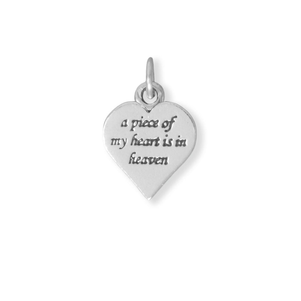 "A Piece of My Heart..." Message Charm in Sterling Silver - Sparks and Gem