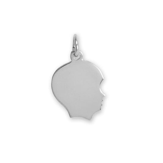 Small Engravable Boy Silhouette Pendant