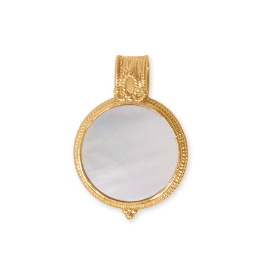 Antique Style Mother of Pearl Gold Pendant - Sparks and Gem