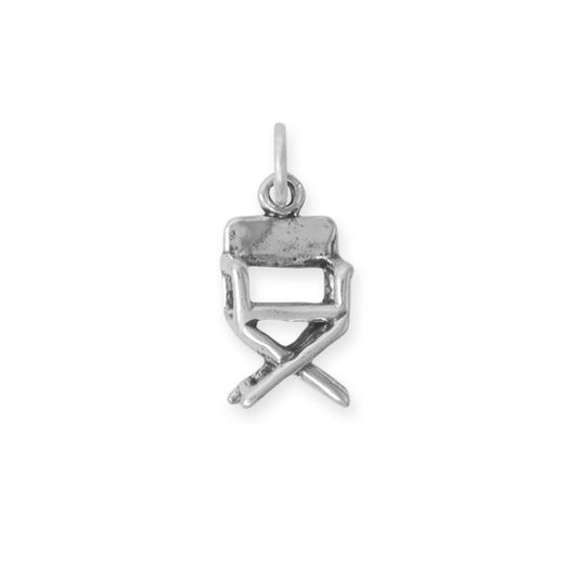 Oxidized 3D Director's Chair Charm