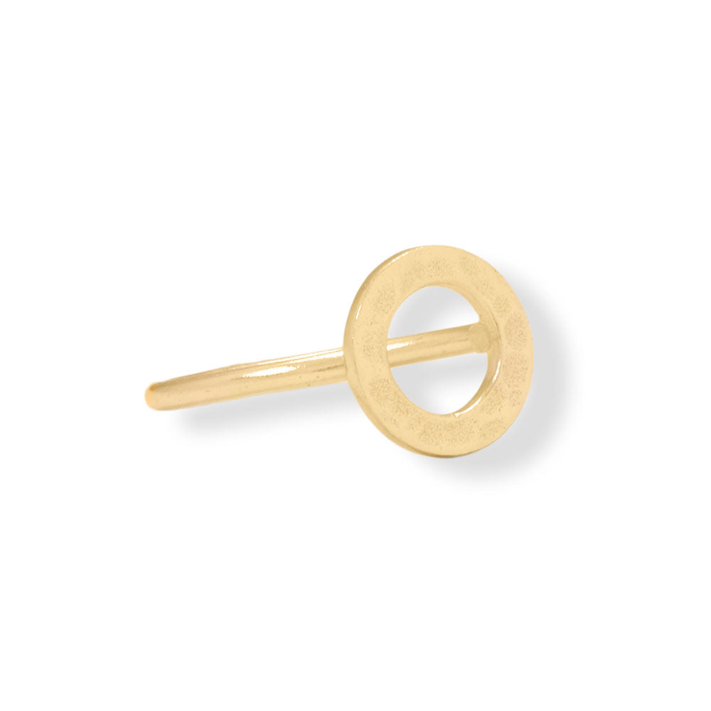 Textured Open Circle Yellow Gold Ring - Sparks and Gem