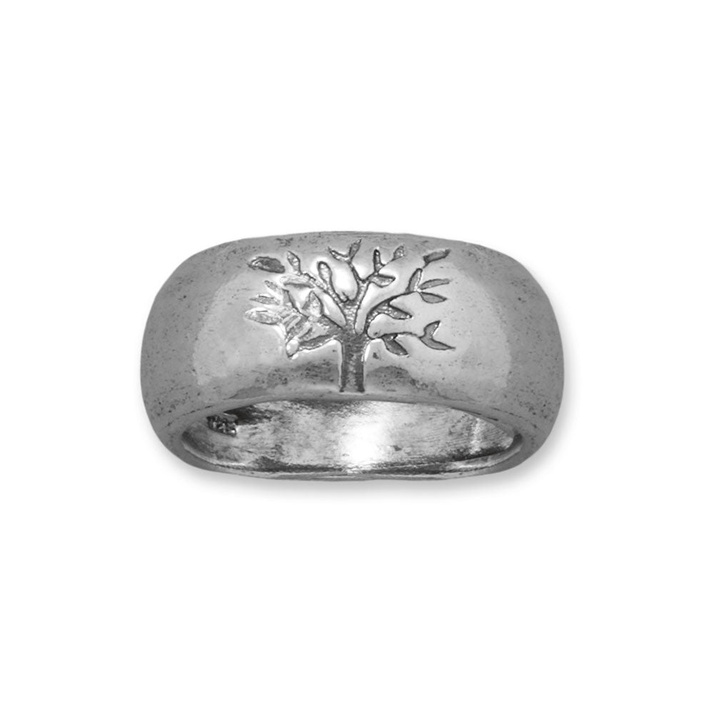 Oxidized Tree of Life Sterling Silver Ring