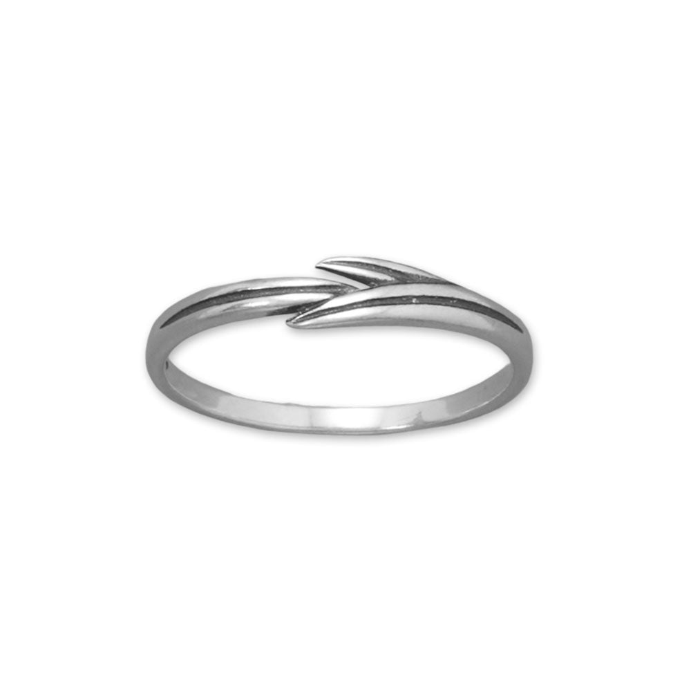 Stylishly Unique Rosemary Sprig Three Sterling Silver Ring Set - Sparks and Gem