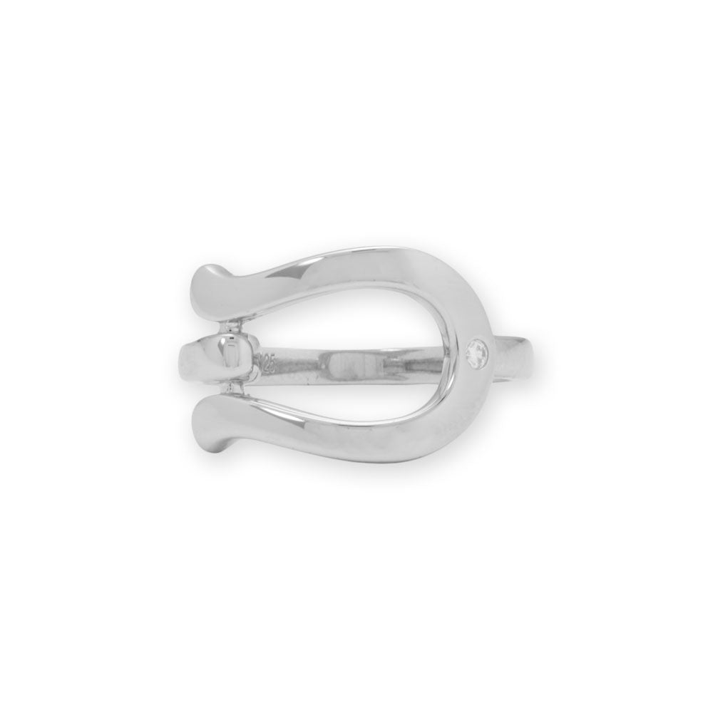 Cubic Zirconia Horseshoe Sterling Silver Ring - Sparks and Gem