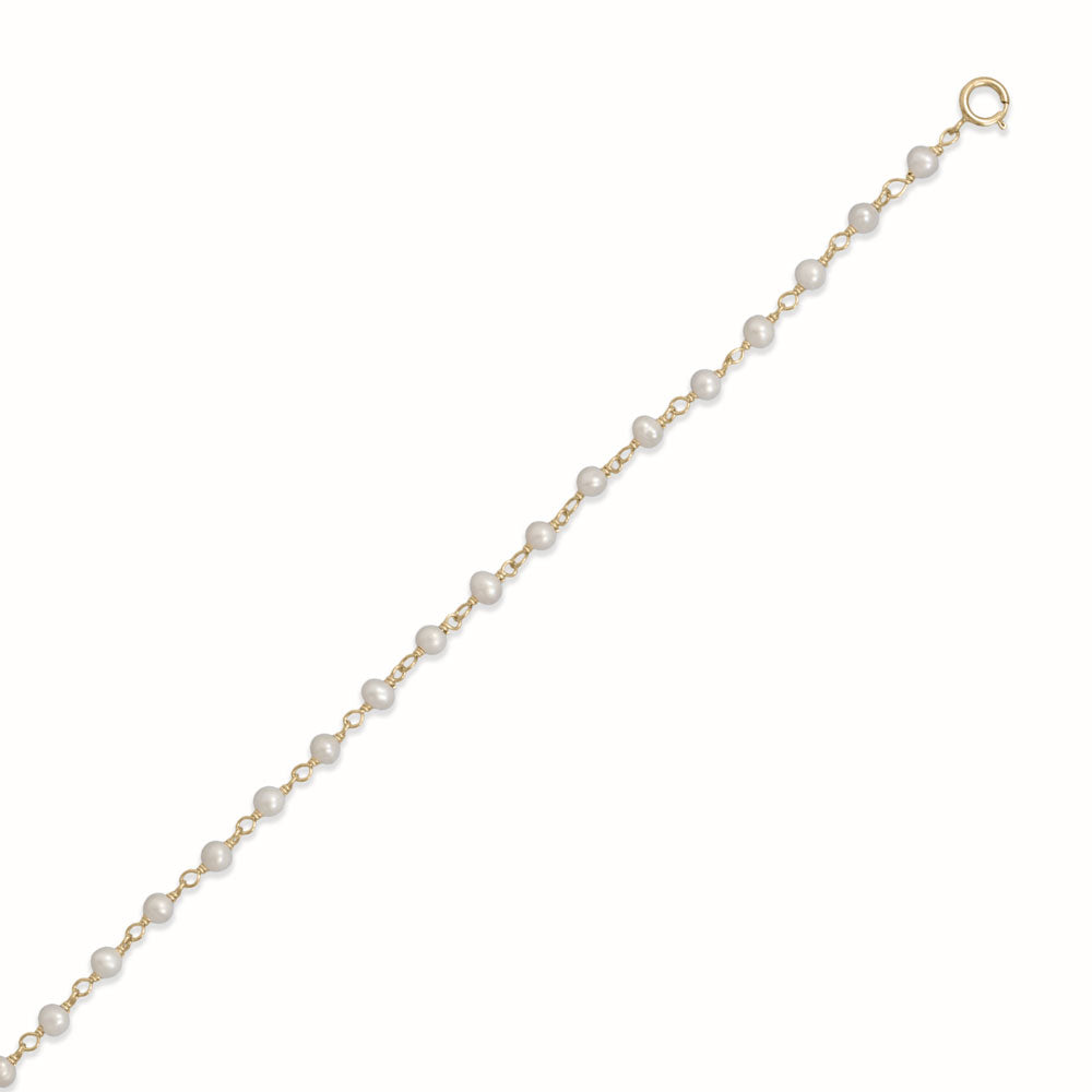 9.5" + 1" Pearl Bead Anklet