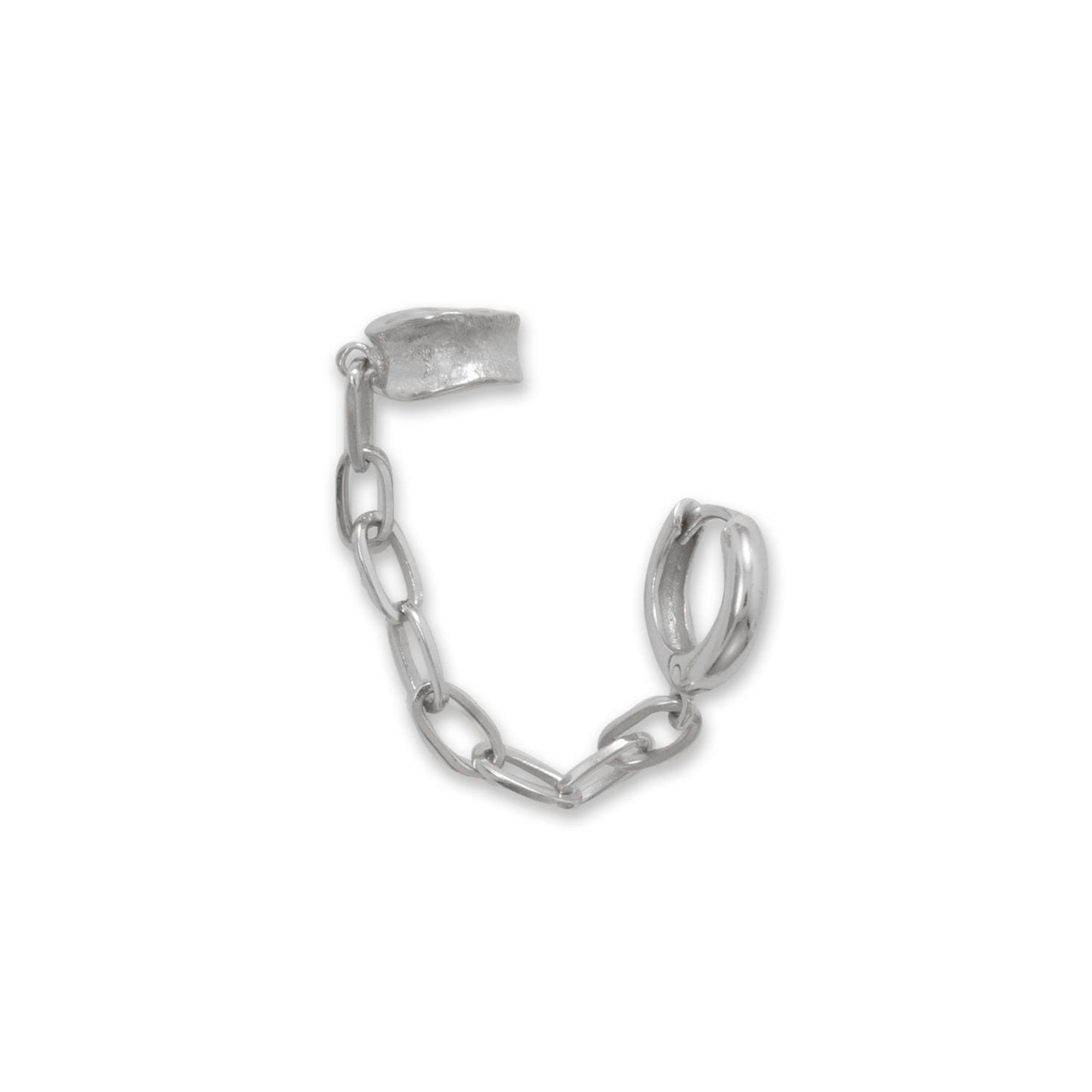 Cuff and Hoop Sterling Silver Earring