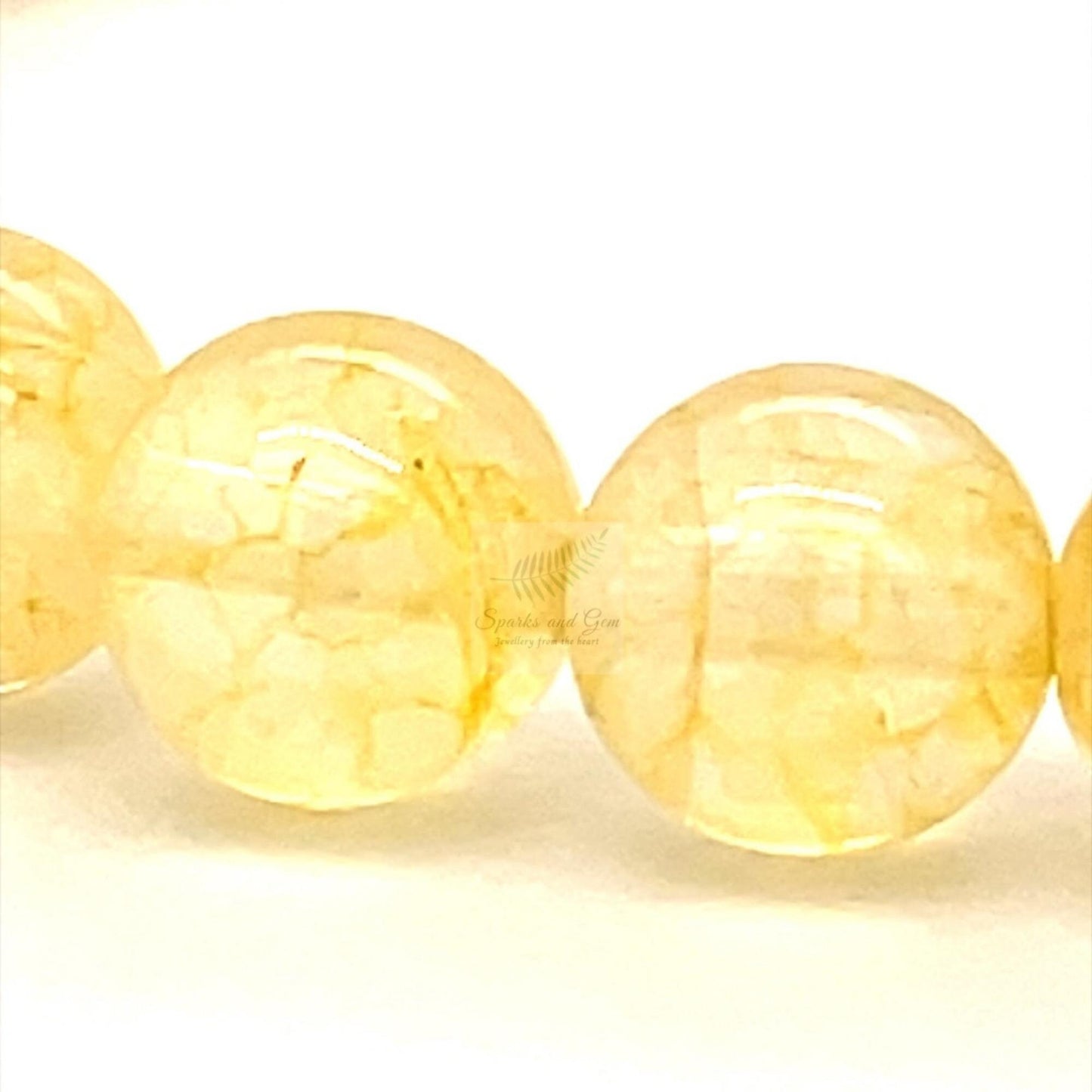 Citrine Beaded Gemstone Stretch Bracelet - Natural, Raw Stone, Great Gift for him or her in many special occasions / Sparks and Gem