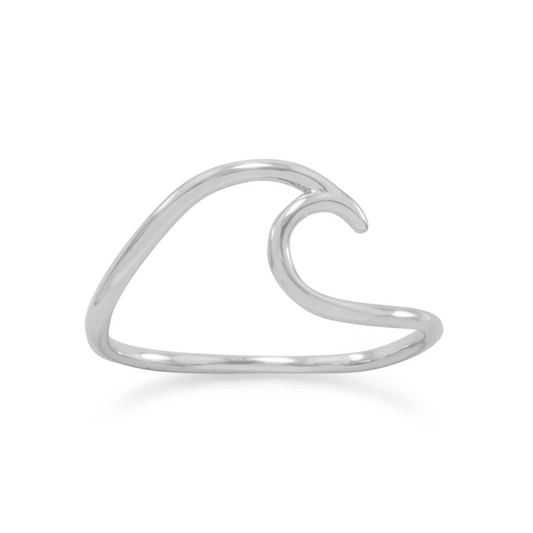 Wave Design Sterling Silver Ring - Sparks and Gem