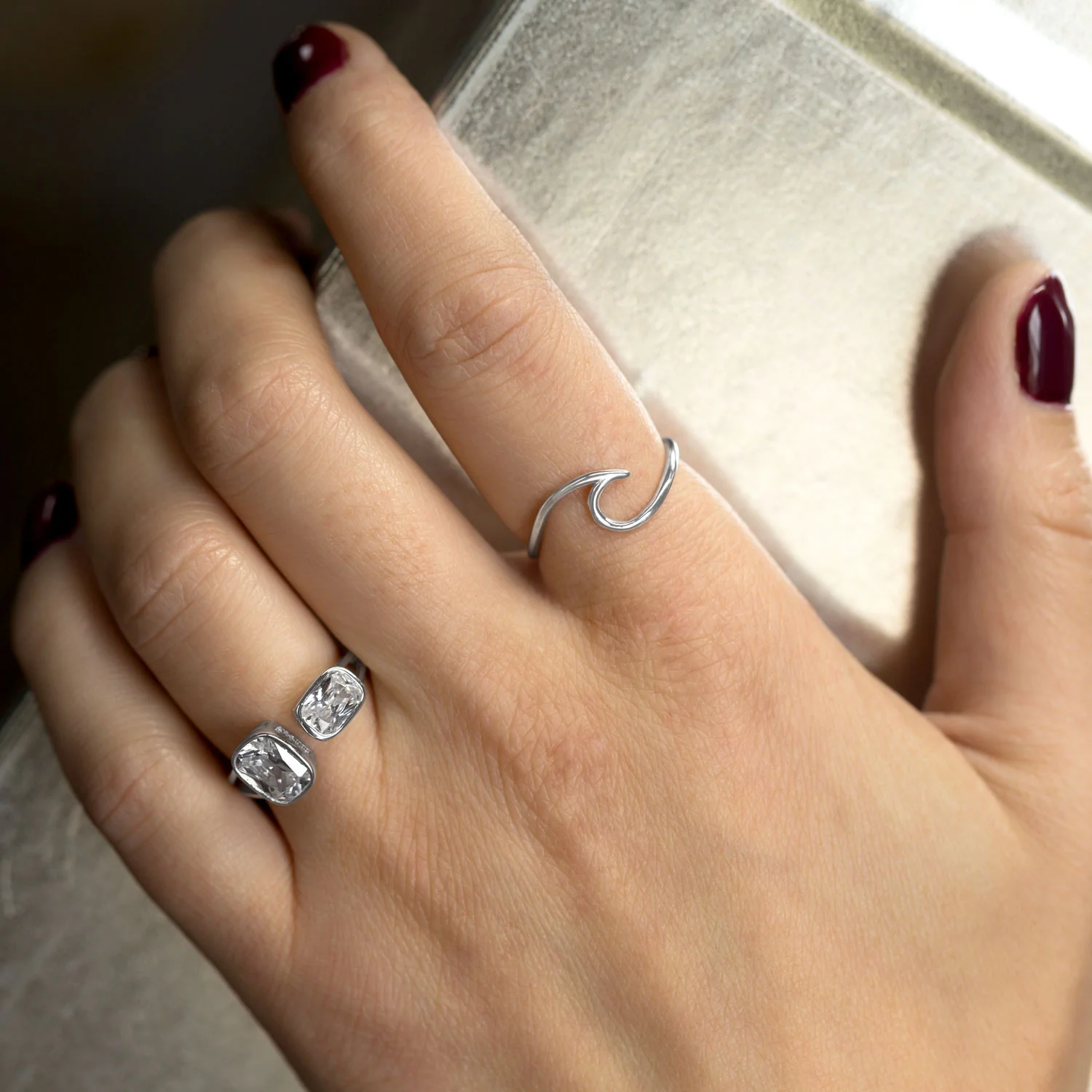 Wave Design Sterling Silver Ring - Sparks and Gem