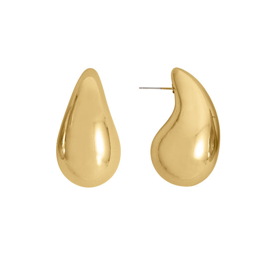 Gold Tone Chunky Raindrop Earrings - Sparks and Gem