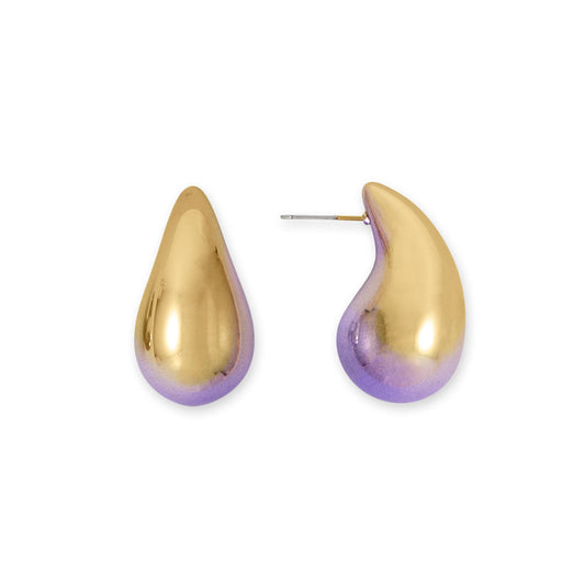 Purple Gradient Chunky Raindrop Earrings - Sparks and Gem