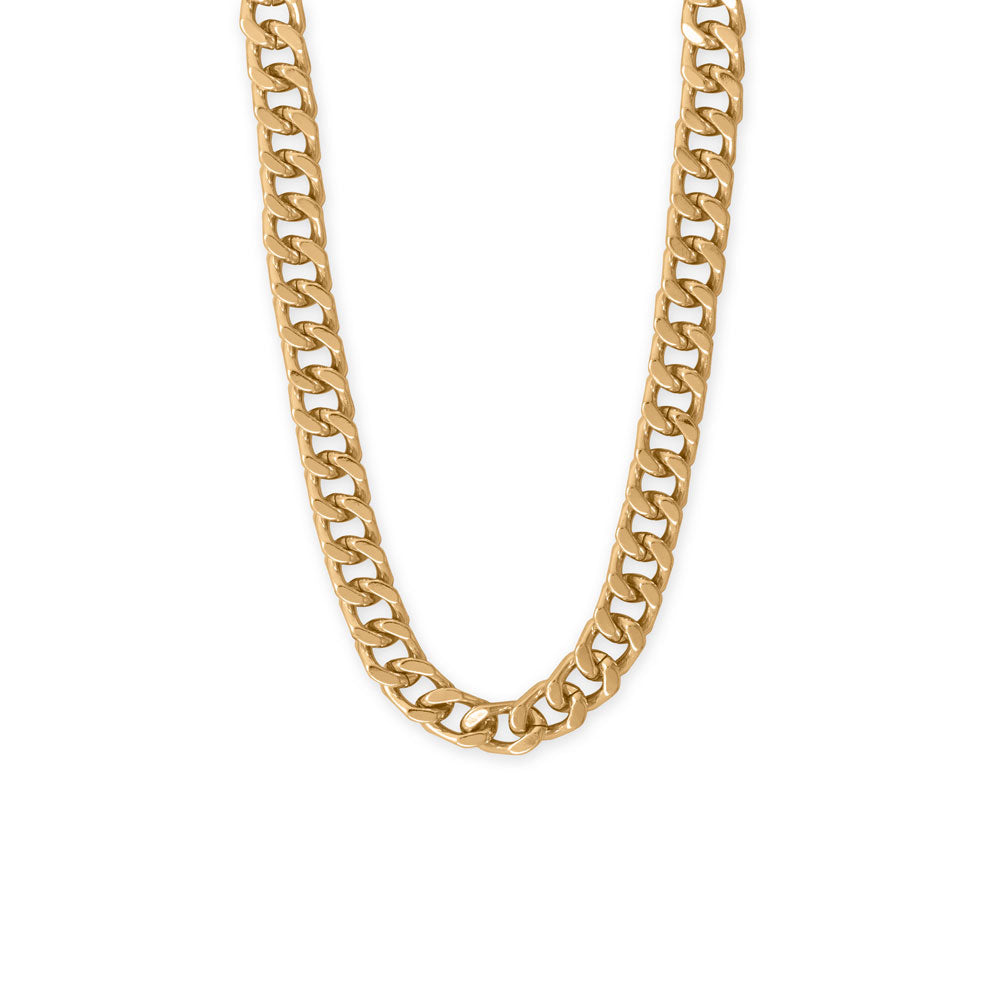 17" Gold Tone Curb Chain Toggle Necklace