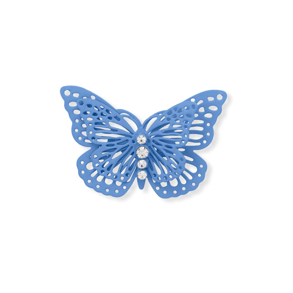 Crystal Accent Blue Butterfly Pin