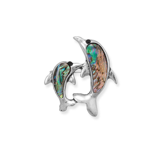 Abalone Shell Dolphin Fashion Pin